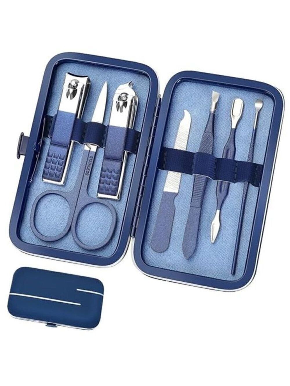 Manicure Set Personal Care Nail Clipper Kit Manicure 8 n 1 Pedicure Pro BLUE new